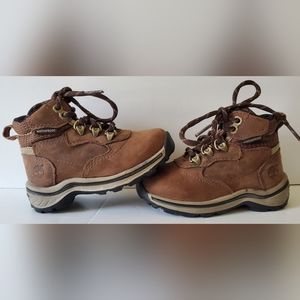 Timberland Toddler Genuine Leather Hiking Boots Brown - Size 6.5 - EUC